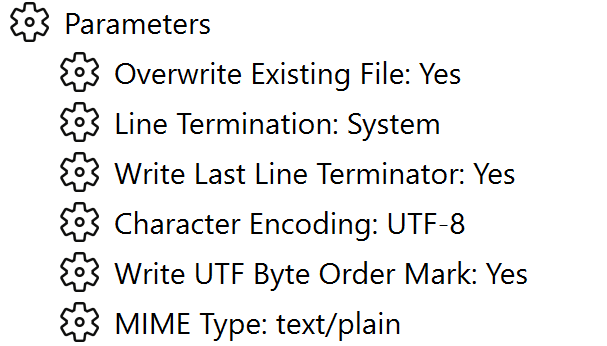 Viewing writer parameters